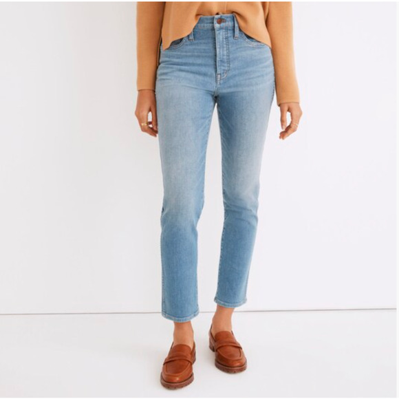 Madewell Stovepipe Straight 31P Petite Blue Crop '90s Minimalist Denim - Picture 2 of 12